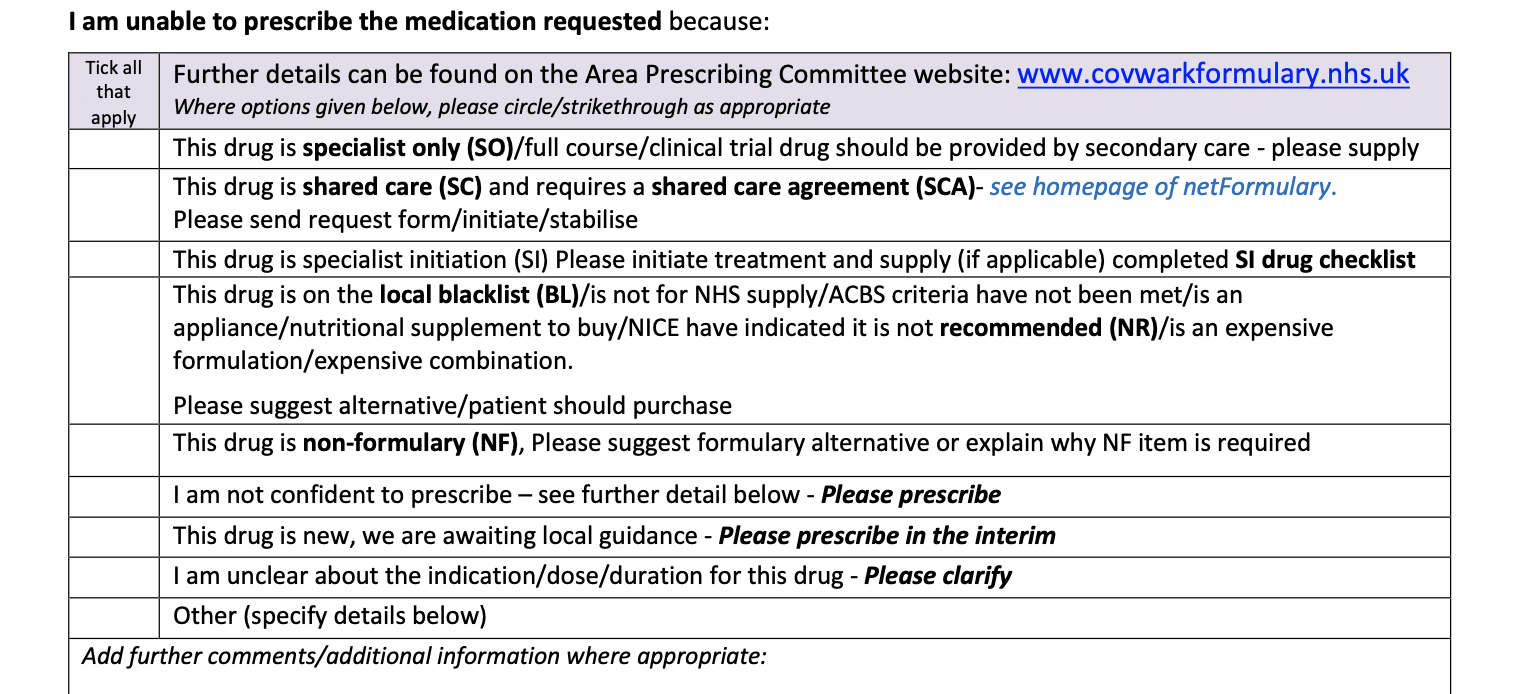 Secondary Rx Prescribing Issues – Primary Care Unable to Issue Secondary Care ...